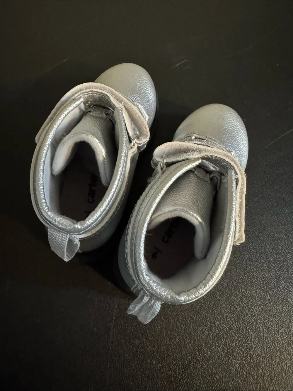 Carter’s, Sliver Faux Fur Leather & Heart, Children’s Size 9, Girl’s Ankle Boots